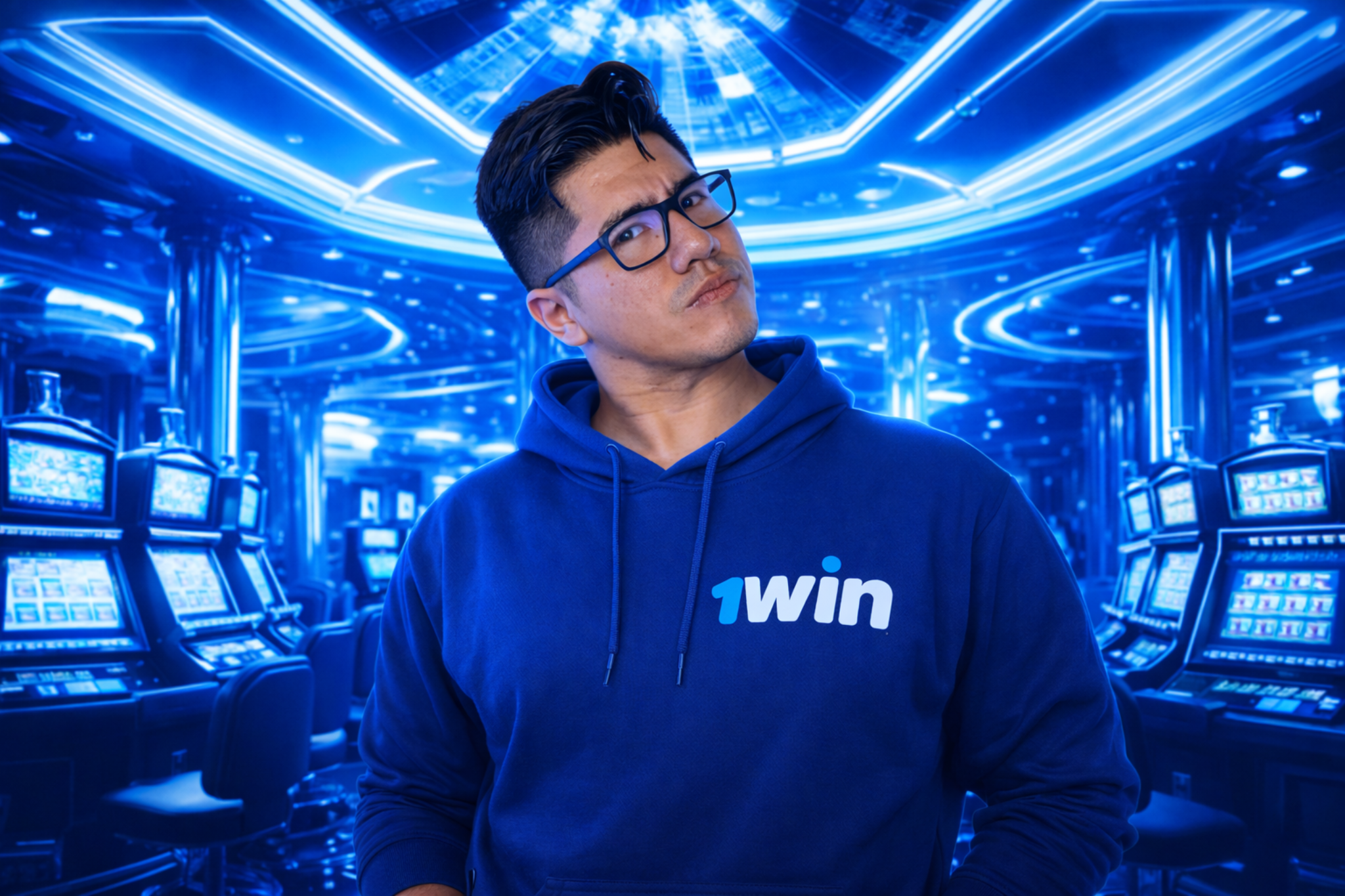 Sideral con hoodie 1win en casino azul